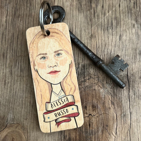 Alessia Russo Character Wooden Keyring - RWKR1