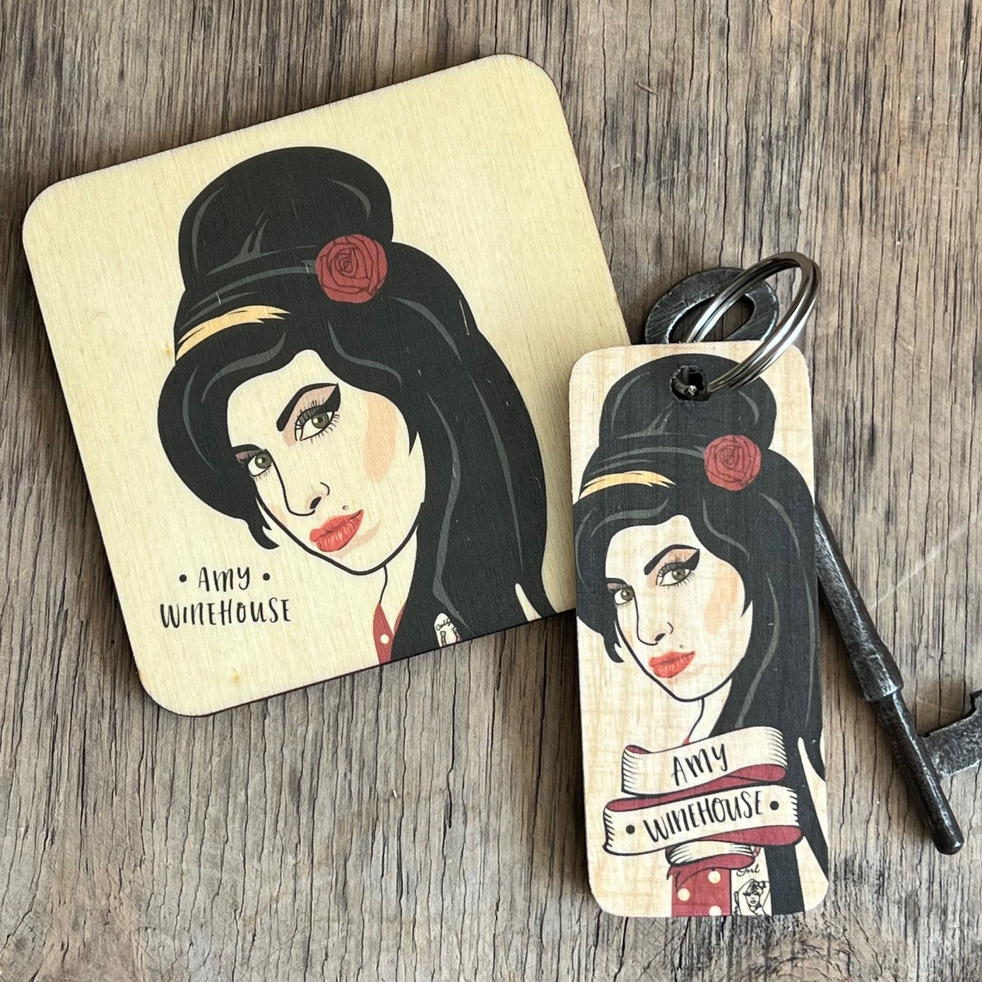 Amy Winehouse NEW Rustic Character Wooden Coaster - RWC1