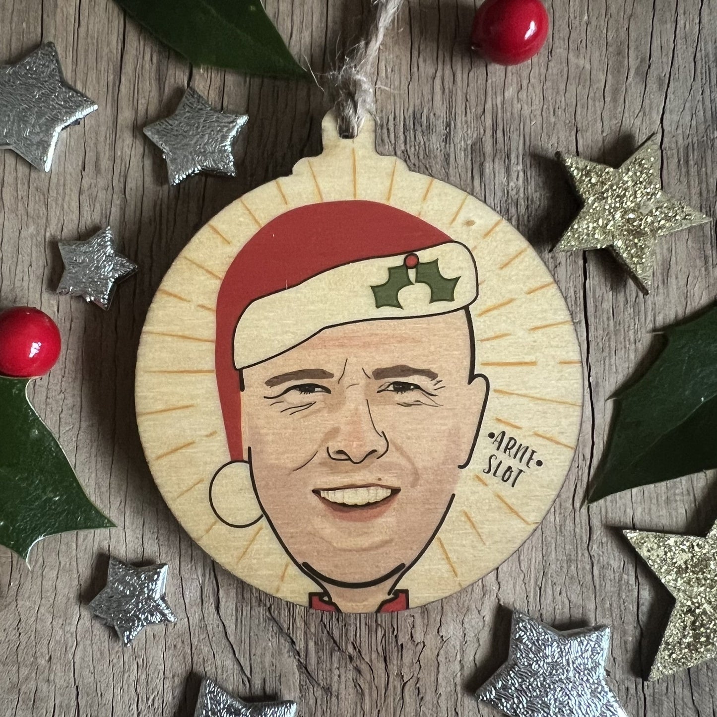 Arne Slot - Rustic Wooden Christmas Bauble - DOUBLE SIDED RWB1