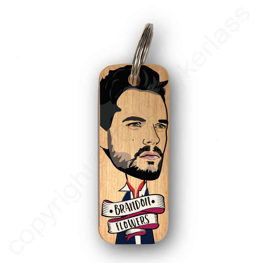 Brandon Flowers Character Wooden Keyring - RWKR1