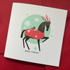 Horse Cosy Winter Rug Christmas Card with hand painted gold leaf --- CHDCX1