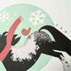 Horse Cosy Winter Scarf Christmas Card with hand painted gold leaf --- CHDCX2