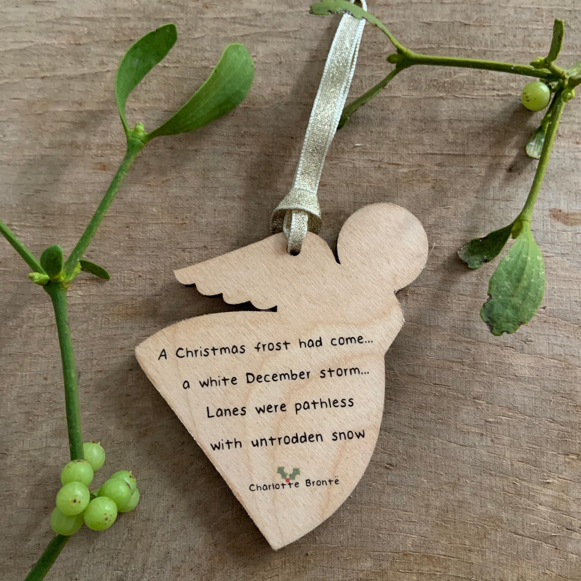 Charlotte Bronte Christmas Ornament - Bronte ANGEL Bauble (bright Pink angel) - ANG