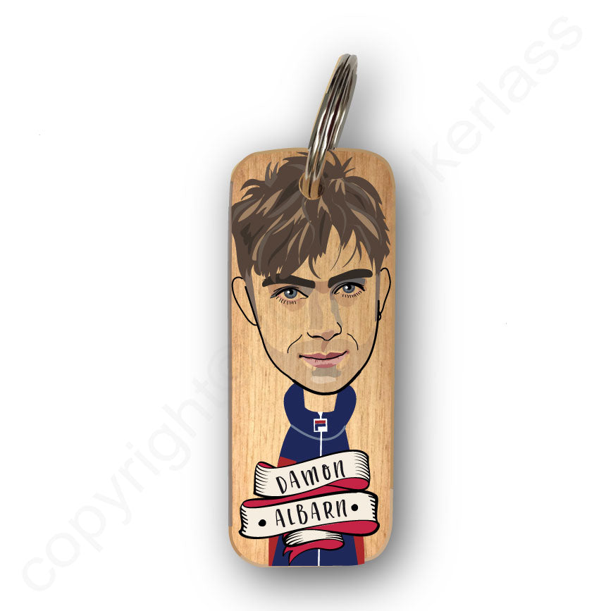 Damon Albarn Character Wooden Keyring - RWKR1