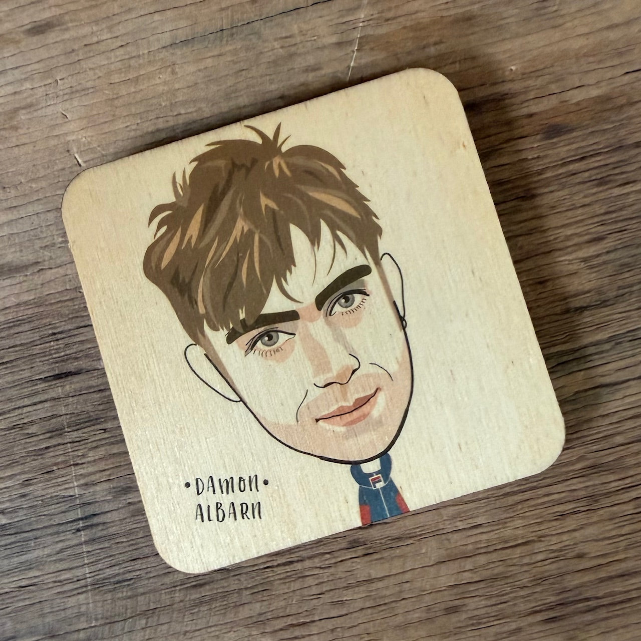 Damon Albarn Character Wooden Coaster - RWC1