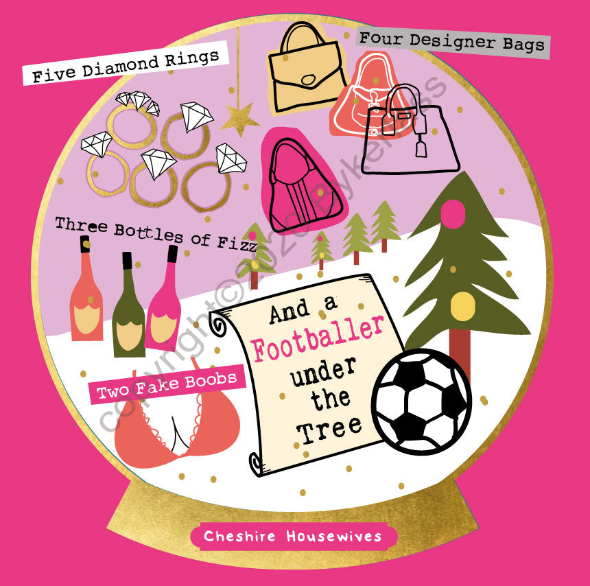 Cheshire Housewives Snow Globe Card by Wotmalike