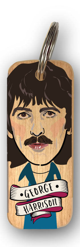 George Harrison 1970s Character Wooden Keyring - RWKR1
