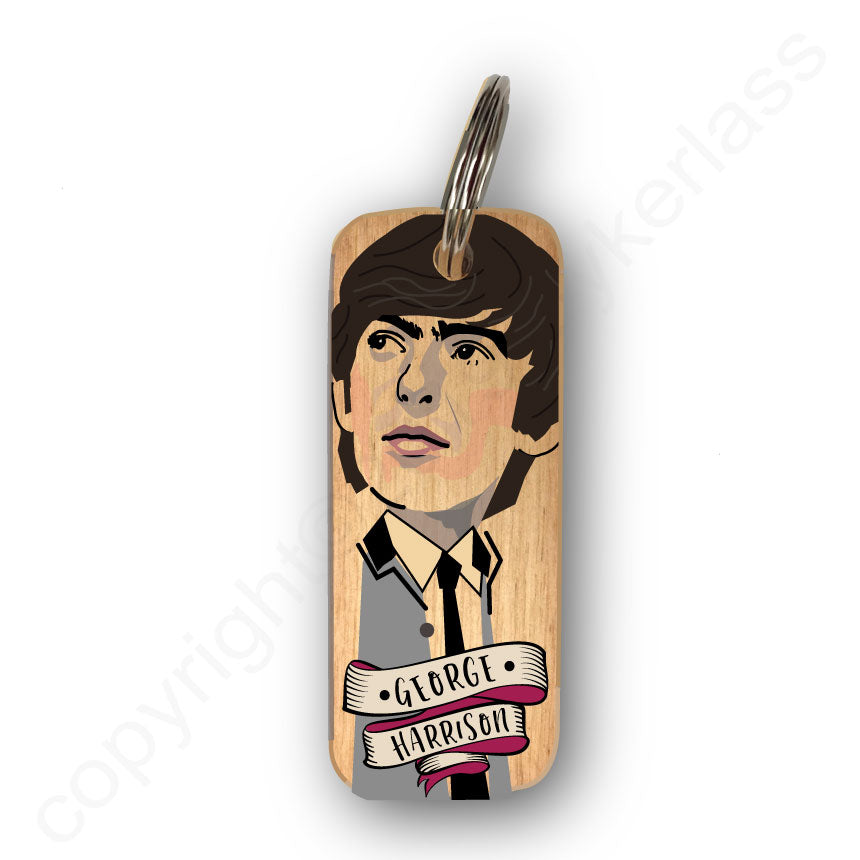 George Harrison Character Wooden Keyring - RWKR1