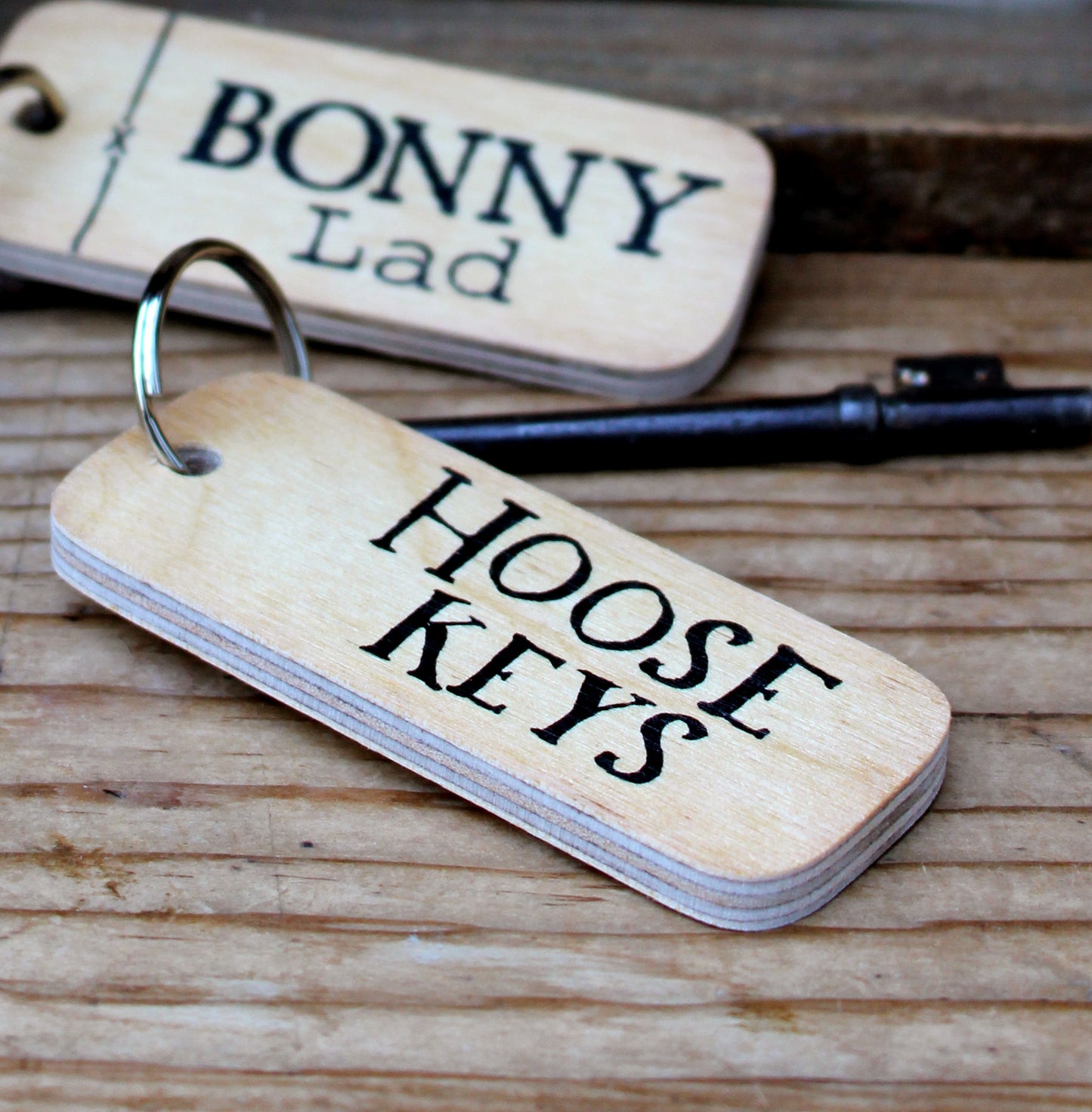 Hoose Keys Geordie Wooden Keyrings - RWKR1