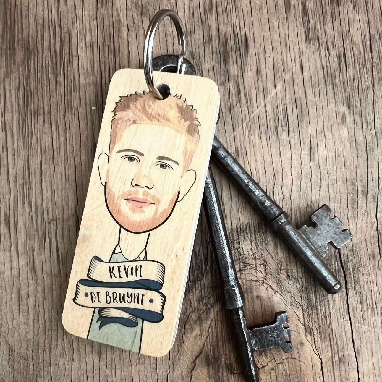 Kevin De Bruyne Character Wooden Keyring - RWKR1