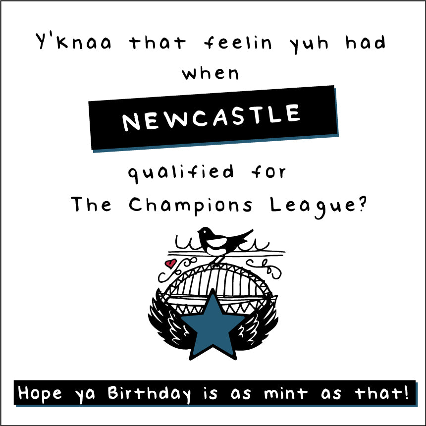 Newcastle Champions League Geordie Card - (MBF8)