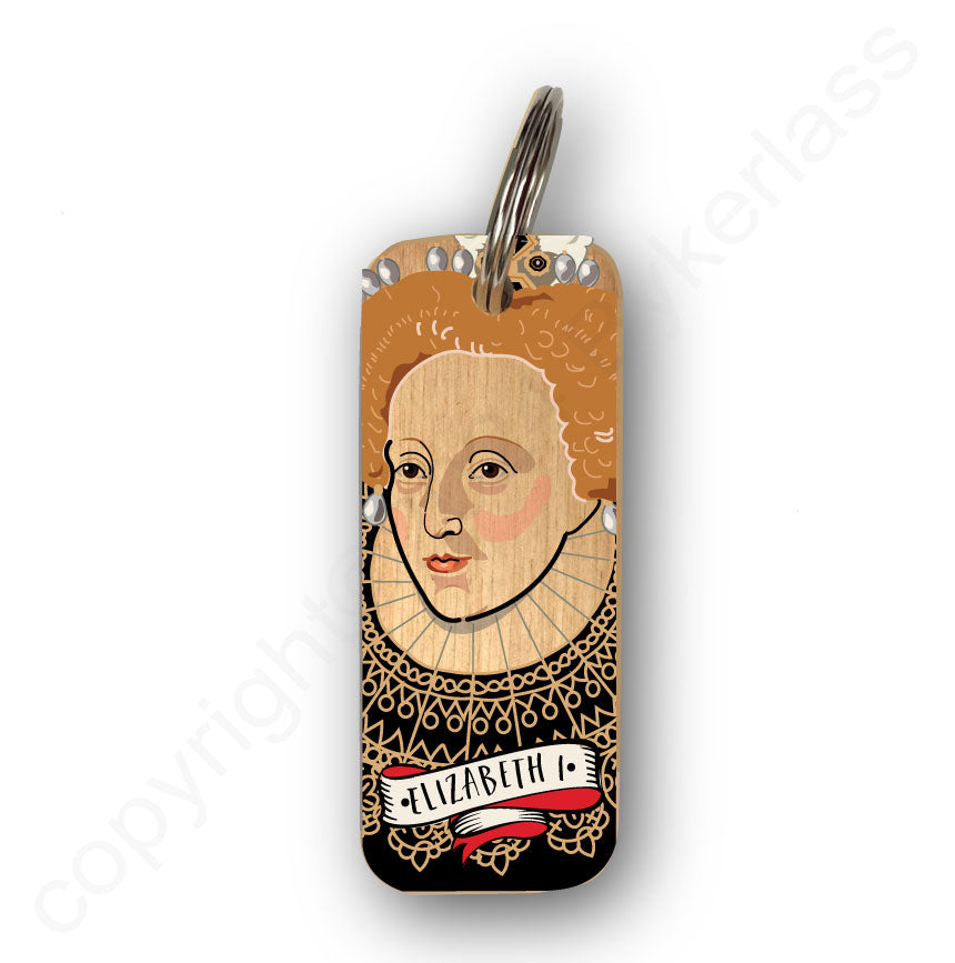 Queen Elizabeth I - Character Wooden Keyring- RWKR1