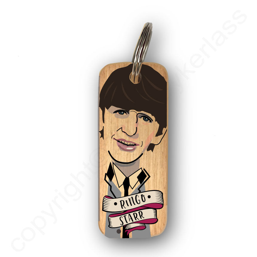 Ringo Starr Character Wooden Keyring - RWKR1