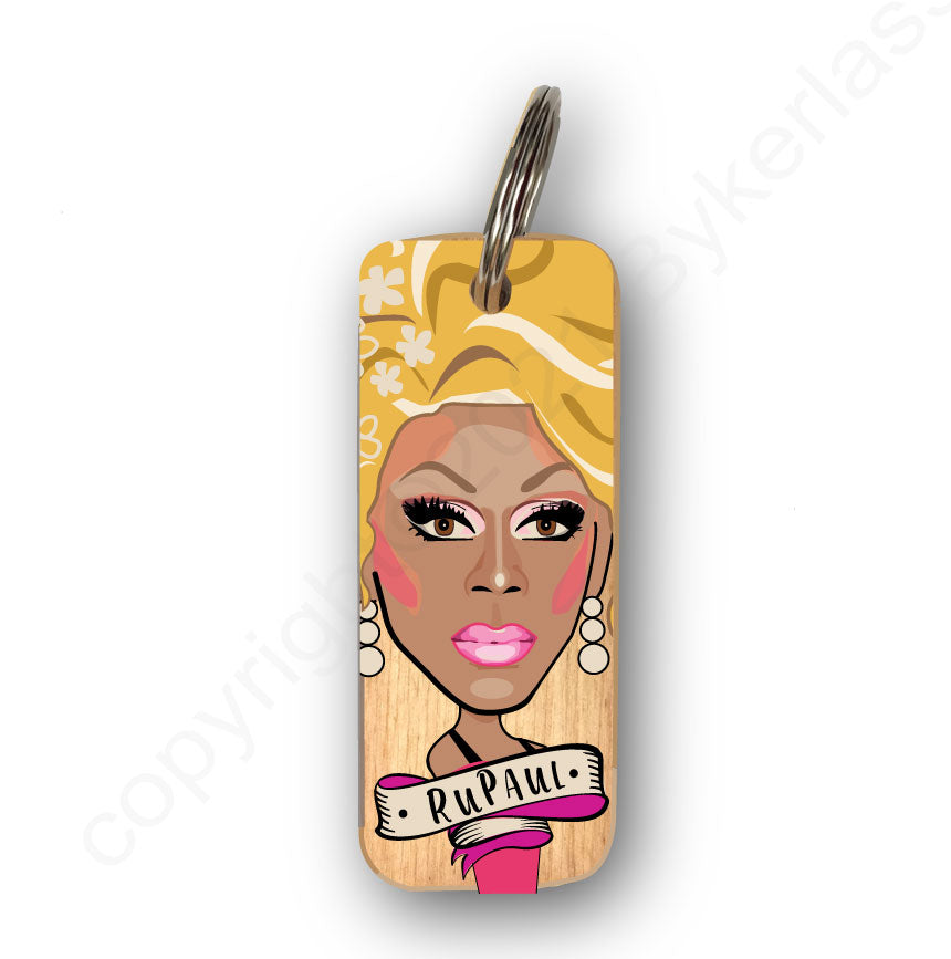 RuPaul Version 2 Character Wooden Keyring - RWKR1