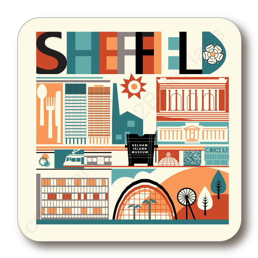 Sheffield City Cork Backed Coaster