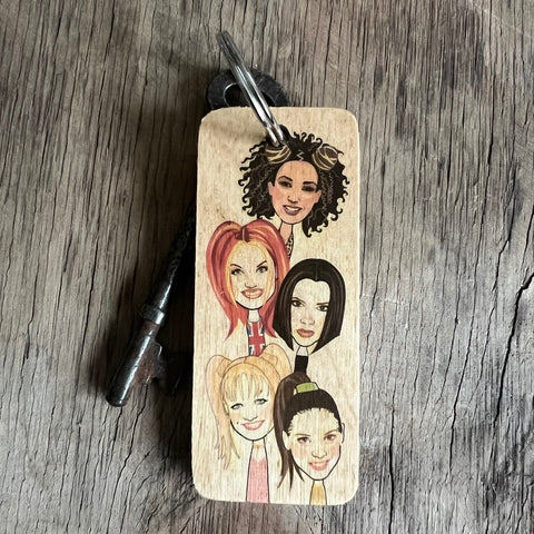 The Spice Girls Character Wooden Keyring - RWKR1