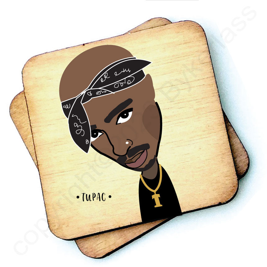 Tupac - Character Wooden Coaster - RWC1