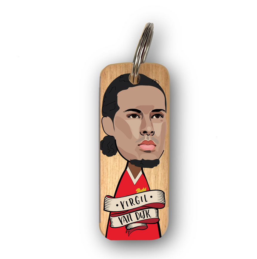 Virgil Van Dijk Character Wooden Keyring - RWKR1