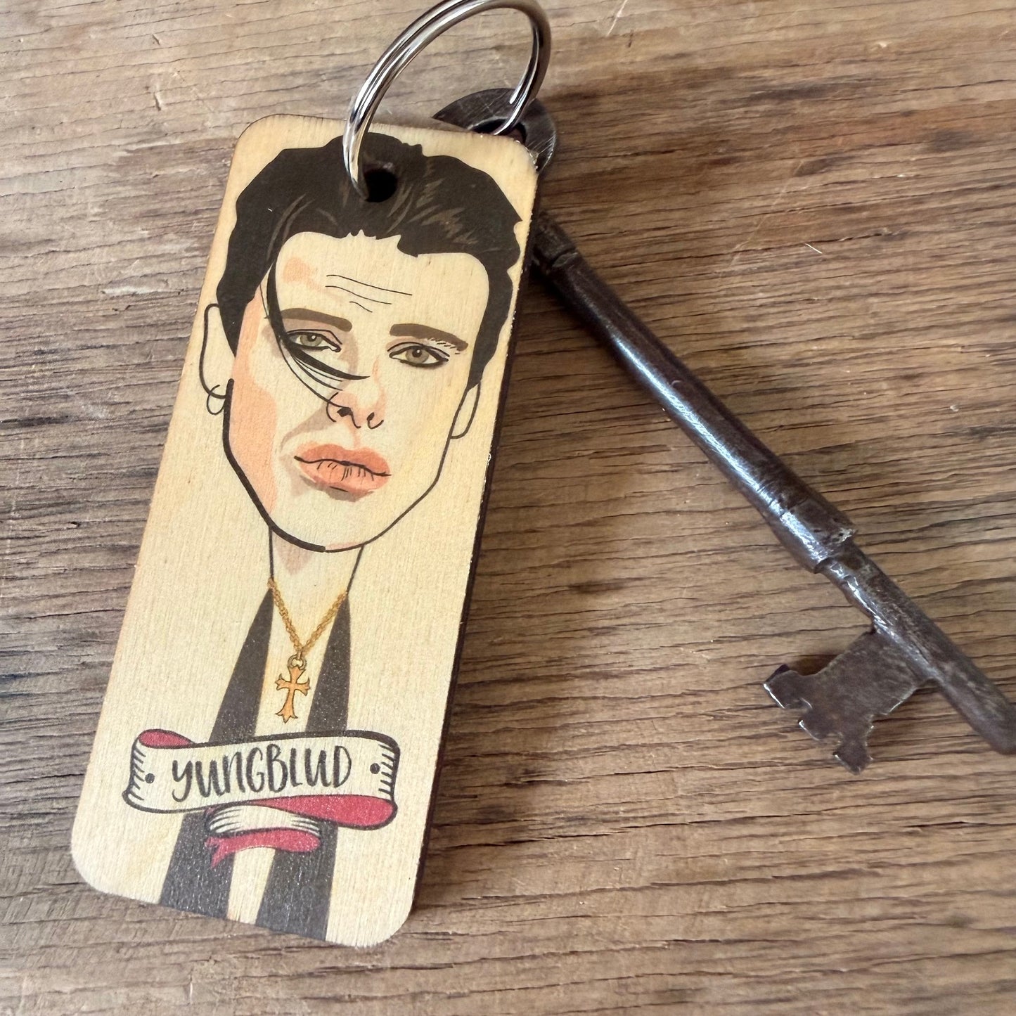 Yungblud Character Wooden Keyring - RWKR1