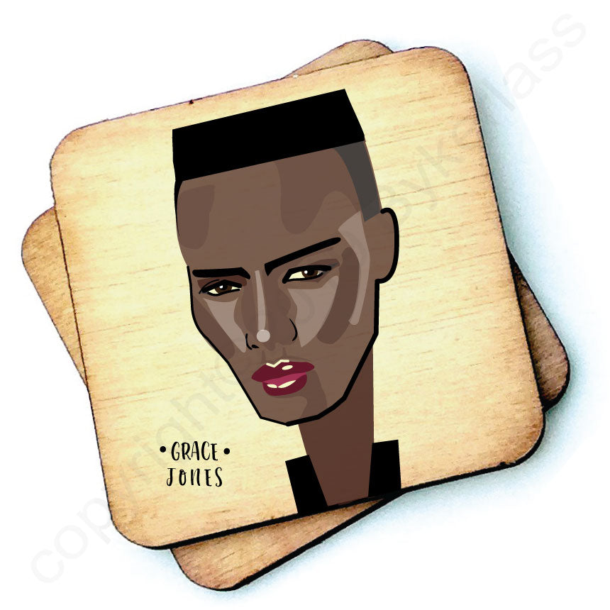 Grace Jones - Character Wooden Coaster by wotmalike