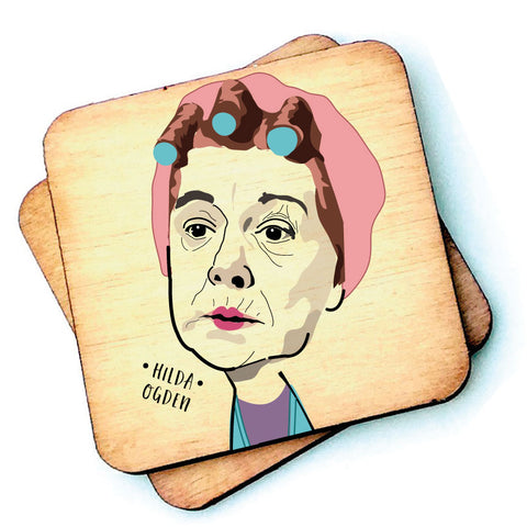 Hilda Ogden Character Wooden Coaster - RWC1