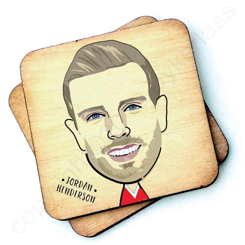 Jordan Henderson - Character Wooden Coaster by Wotmalike