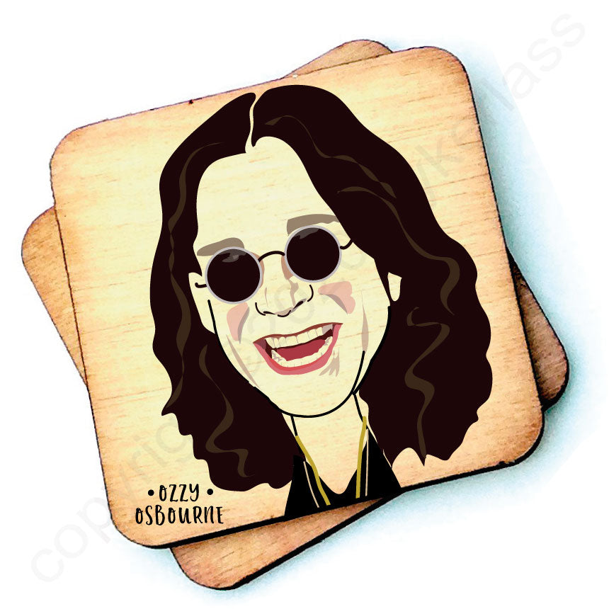 Ozzy Osbourne Rustic Character Wooden Coaster