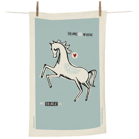SALE REDUCED TO £5 Home is Where My Horse is - Horse Tea Towel (CHTT1)