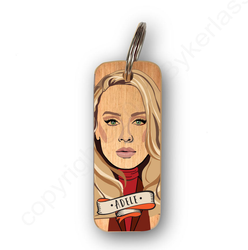 Adele Character Wooden Keyring by Wotmalike