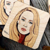 Adele Character Wooden Coaster by Wotmalike