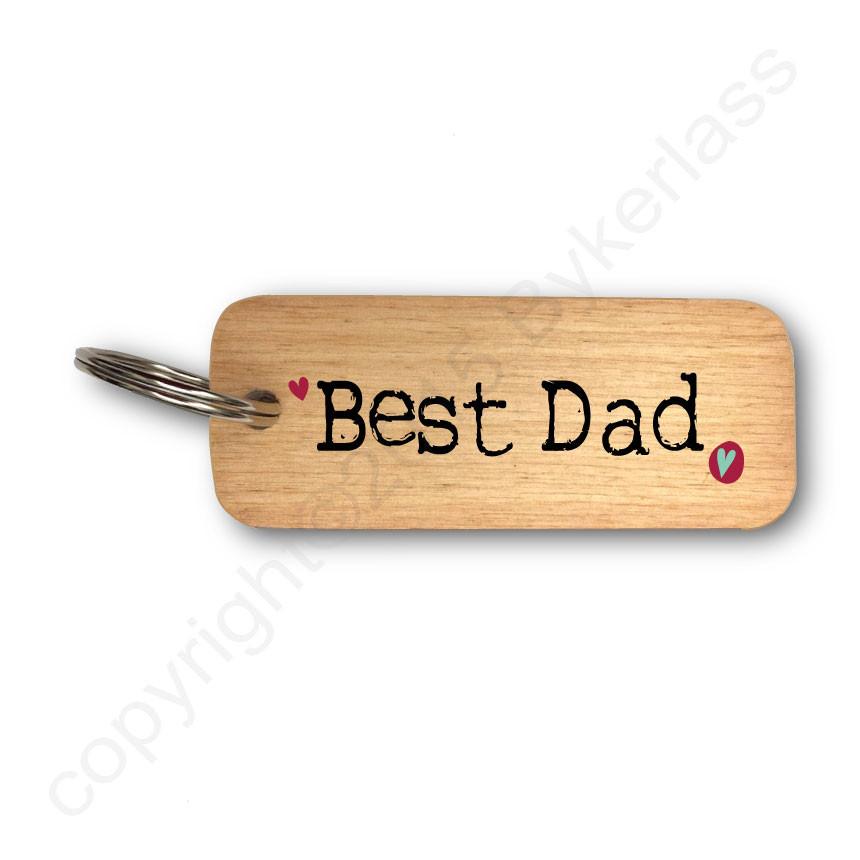 Best Dad Rustic Wooden Keyring