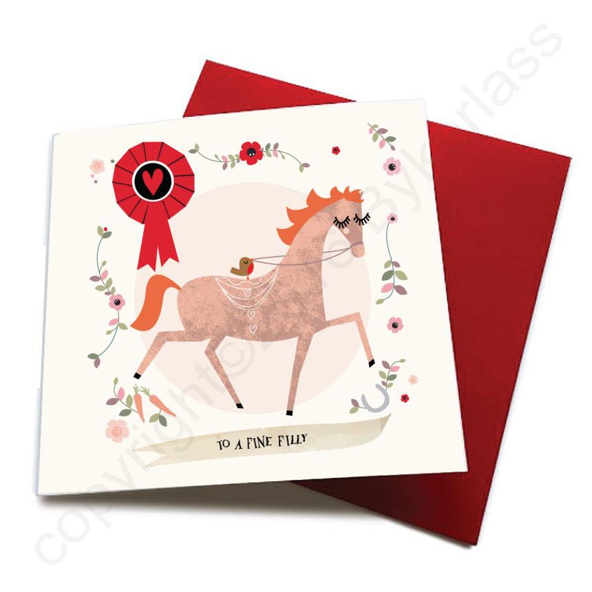 To A Fine Filly - Horse Greeting Card CHDS10