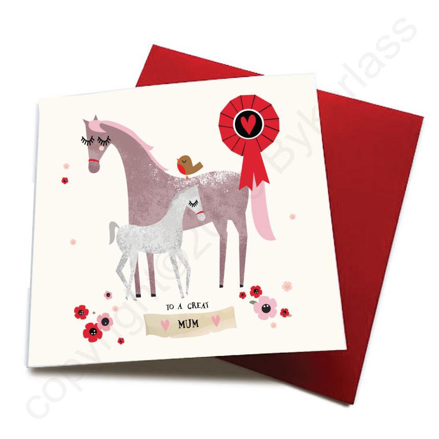 To A Great Mum - Horse Greeting Card CHDS12