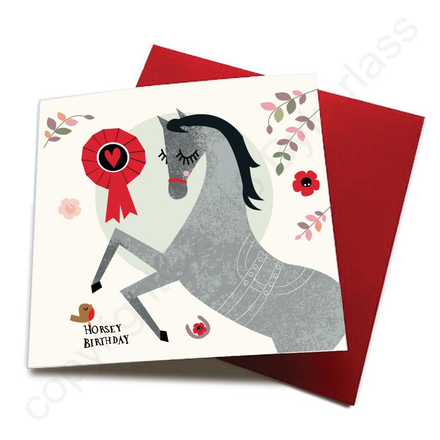 Horsey Birthday - Horse Greeting Card CHDS14