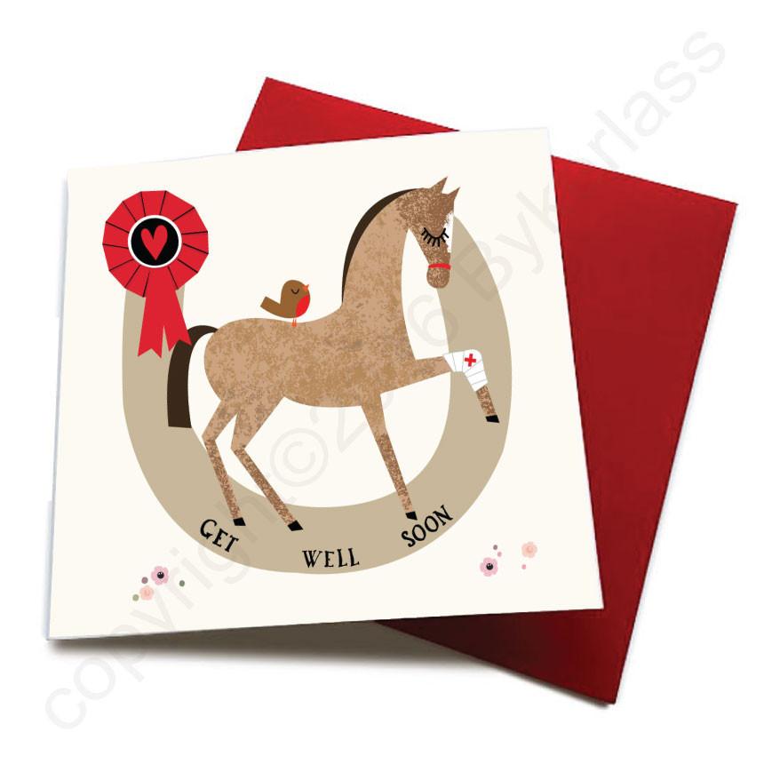 Get Well Soon - Horse Greeting Card CHDS23