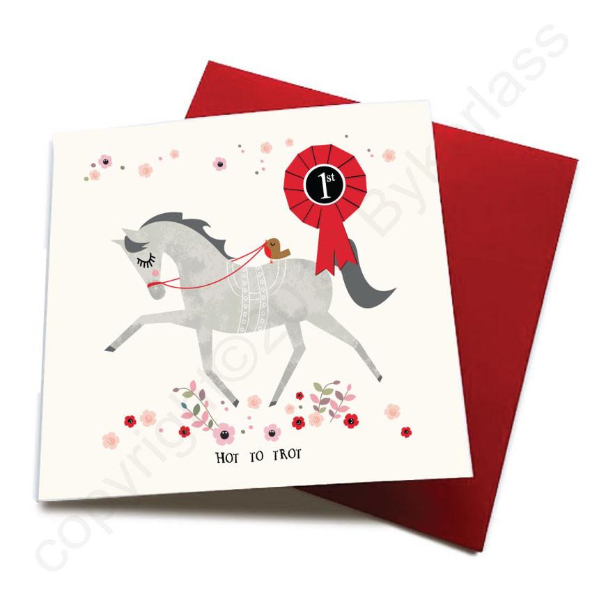 Hot To Trot - Horse Greeting Card CHDS4