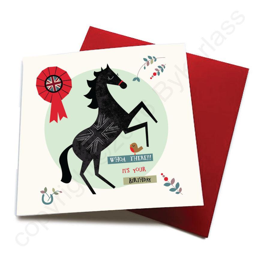 Whoa There Its Your Birthday - Horse Birthday Card CHDS5