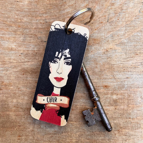 Cher Character Wooden Keyring - RWKR1