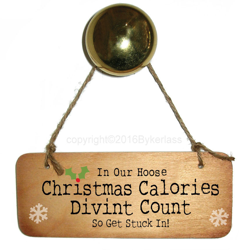 Christmas Calories Divint Count - Christmas Fab Wooden Sign