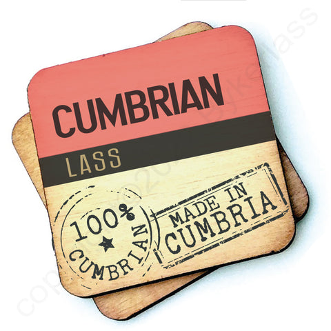 Cumbrian Lass Rustic Wooden Coaster