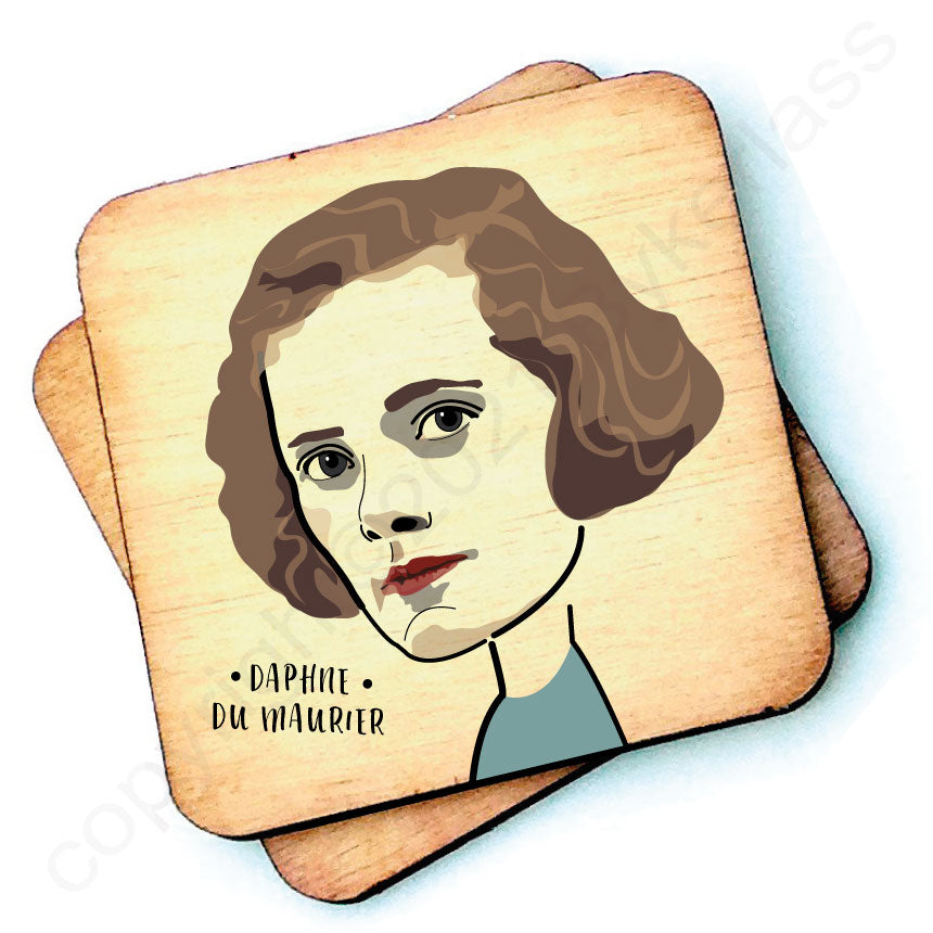 Daphne Du Maurier Character Wooden Coaster by Wotmalike