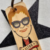 Elton John Character Wooden Keyring by Wotmalike