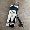 Elvis Character Wooden Keyring by Wotmalike