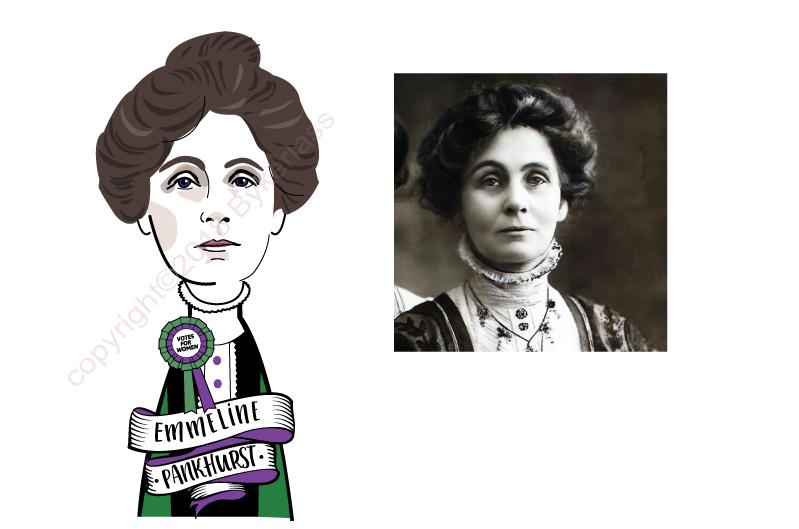 Emmeline Pankhurst Wooden Keyring by Wotmalike