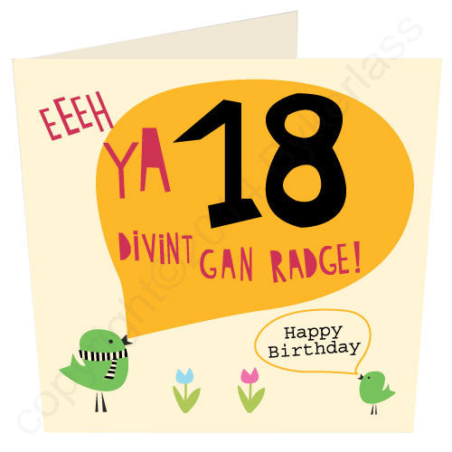 Eeeh Ya 18 Divint Gan Radge Geordie Card