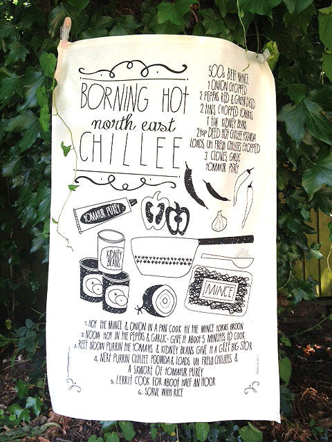North East Chilli Recipe Tea Towel (1GTTchilli)