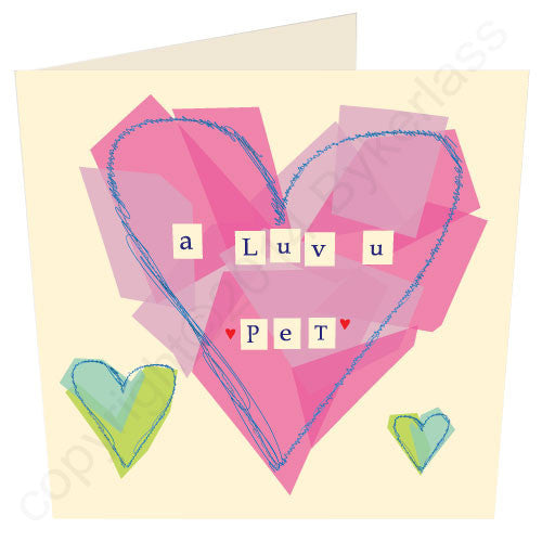 A Luv u Pet (Pink) Geordie Card