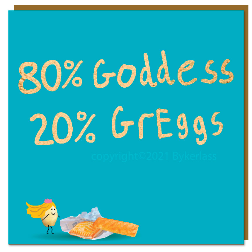 80% Goddess 20% Greggs Lumpy Potato Cards by Wotmalike
