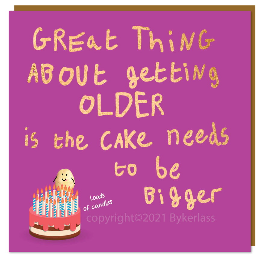 Great Thing About Getting Older - Lumpy Potato Lady Card by Wotmalike