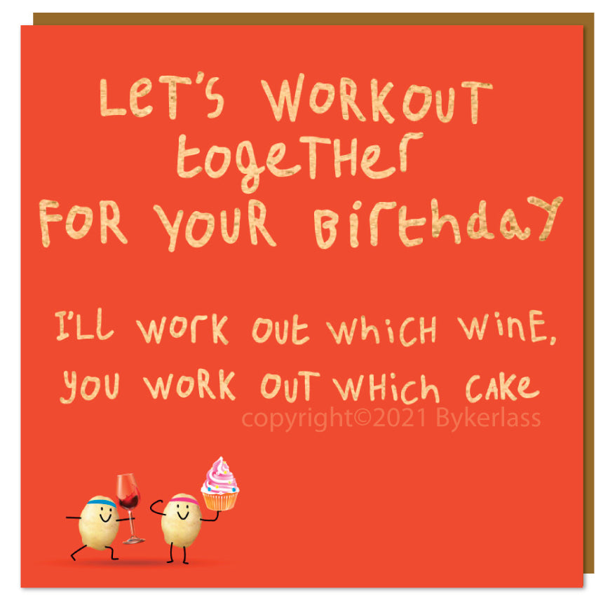 Let's Work Out Together - Lumpy Potato Lady Card by Wotmalike